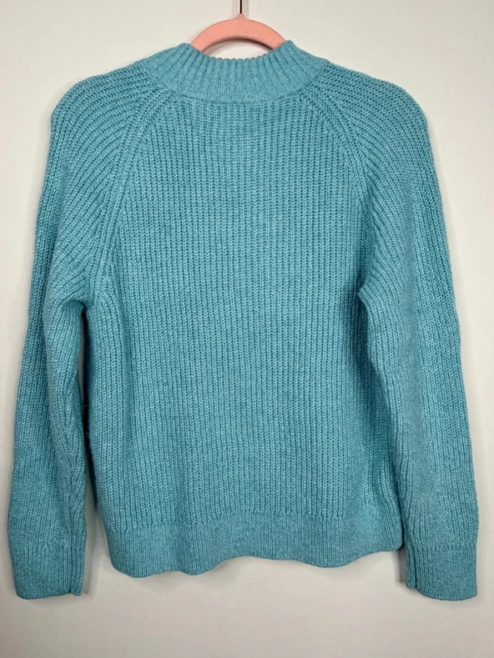 2/$30 J. Crew Cotton-Blend Mockneck Sweater Heather Frosty Blue Medium #A3143